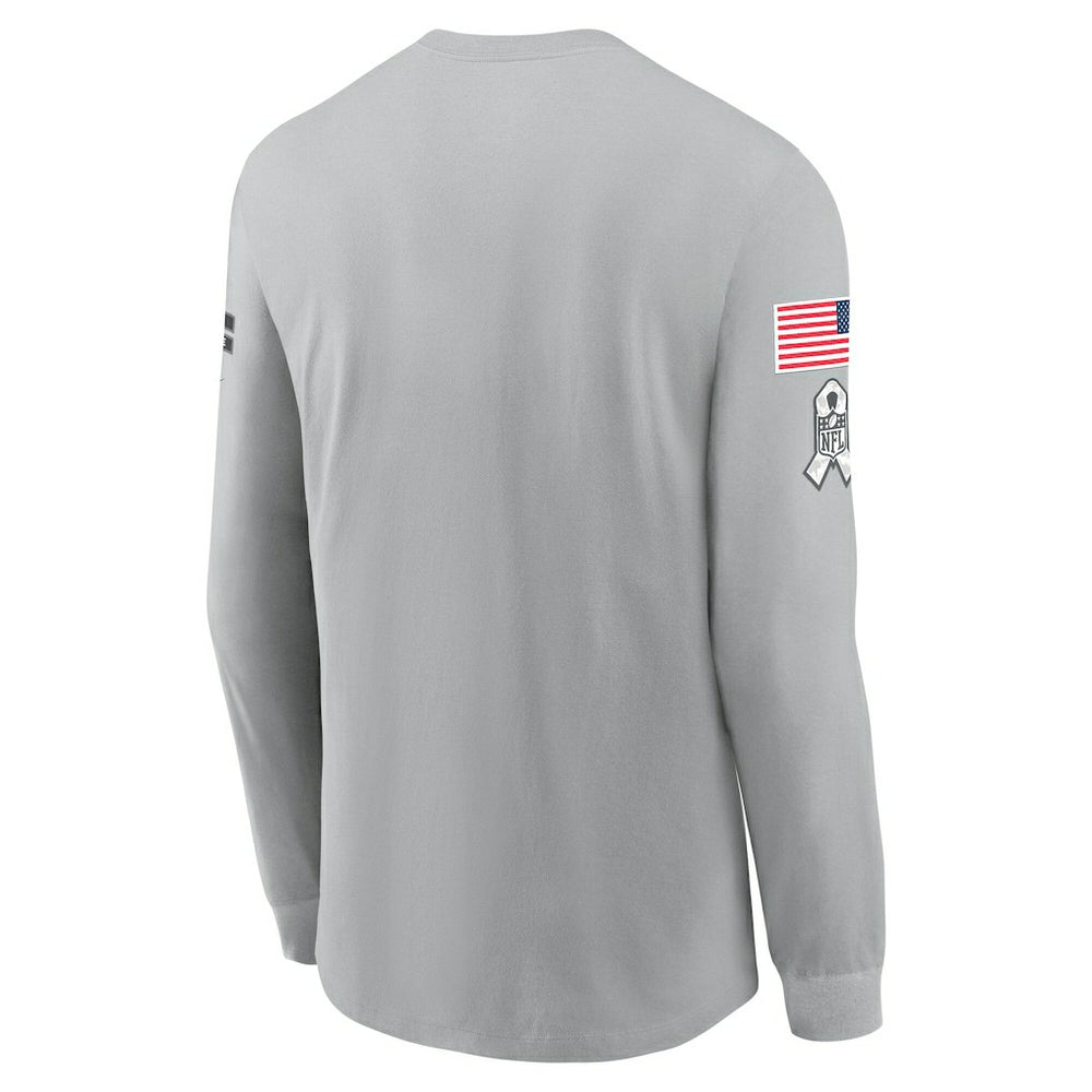 Las Vegas Raiders 2024 Salute To Service Long Sleeve T-Shirt - Gray | Nike outlet