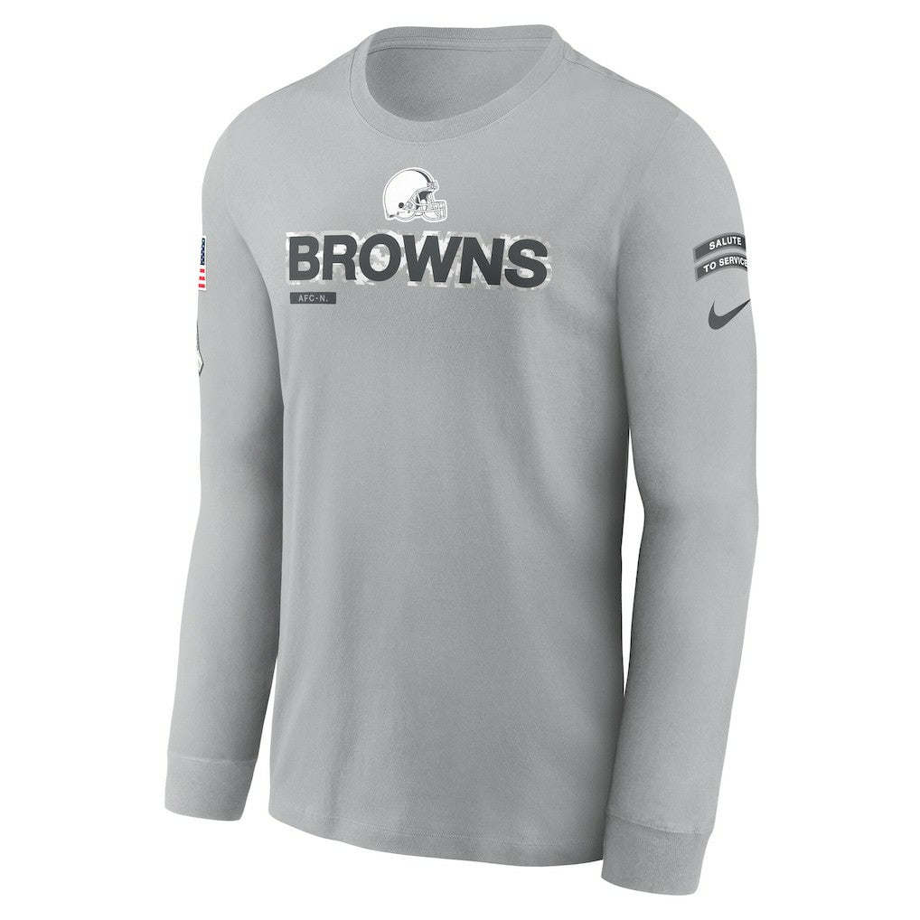 Cleveland Browns 2024 Salute To Service Long Sleeve T-Shirt - Gray | Nike discount