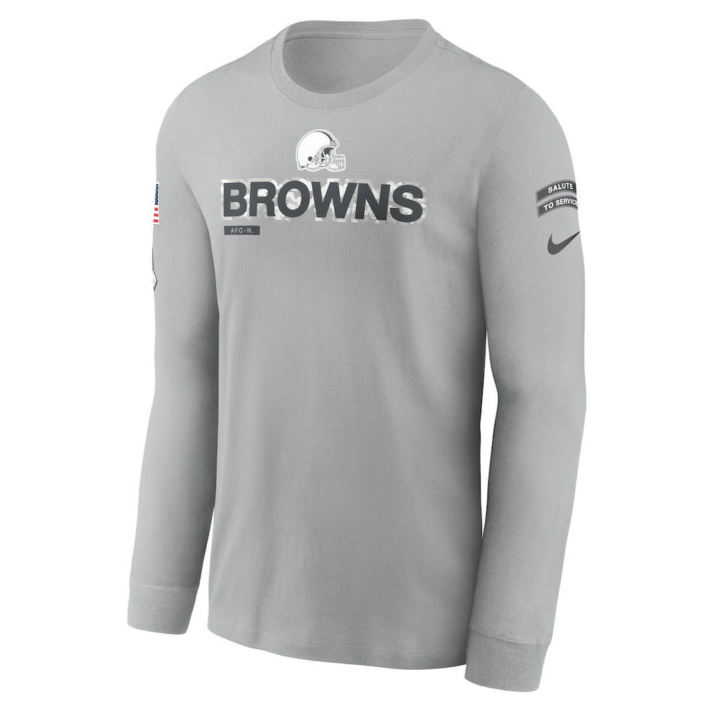 Cleveland Browns 2024 Salute To Service Long Sleeve T-Shirt - Gray | Nike discount