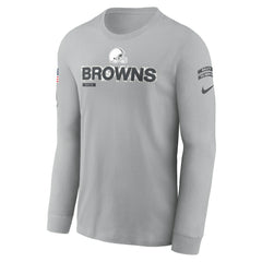 Cleveland Browns 2024 Salute To Service Long Sleeve T-Shirt - Gray | Nike discount