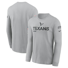 Houston Texans 2024 Salute To Service Long Sleeve T-Shirt - Gray | Nike outlet