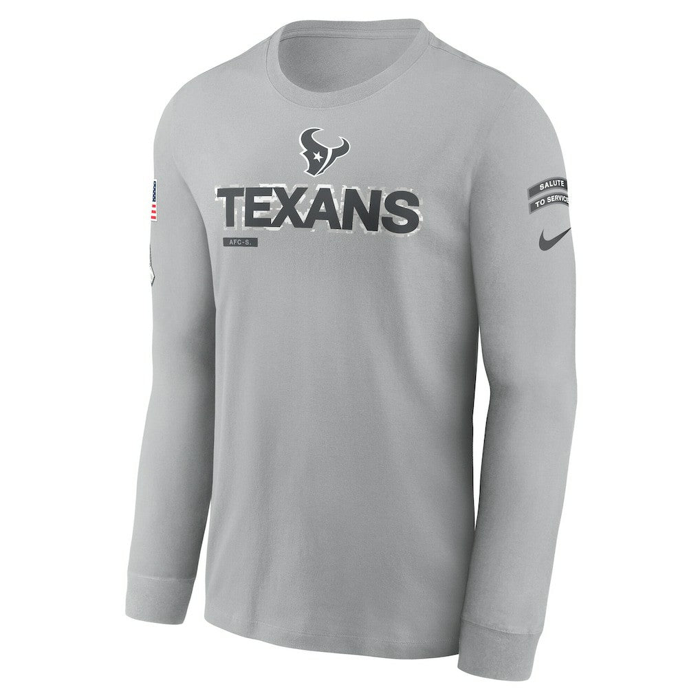 Houston Texans 2024 Salute To Service Long Sleeve T-Shirt - Gray | Nike outlet