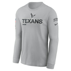 Houston Texans 2024 Salute To Service Long Sleeve T-Shirt - Gray | Nike outlet