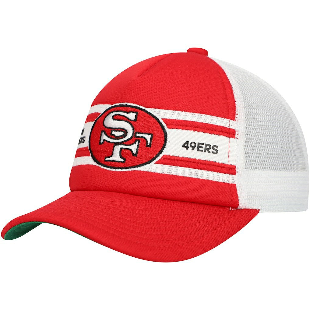 San Francisco 49ers Youth Stripe Trucker Adjustable Hat - Scarlet sale