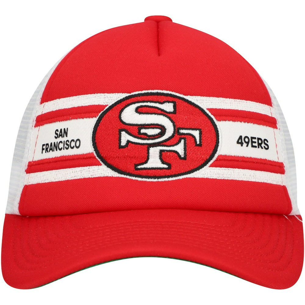 San Francisco 49ers Youth Stripe Trucker Adjustable Hat - Scarlet sale