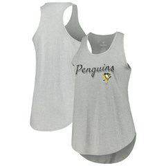 Pittsburgh Penguins Fanatics Women's Plus Size Racerback Tank Top Heather Gray