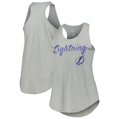 Tampa Bay Lightning Fanatics Women's Plus Size Racerback Tank Top Heather Gray