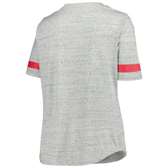 New Jersey Devils Fanatics Women's Plus Size Lace-Up T-Shirt Heather Gray