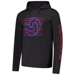 Barcelona Wordmark Long Sleeve Hoodie T-Shirt- Charcoal shop