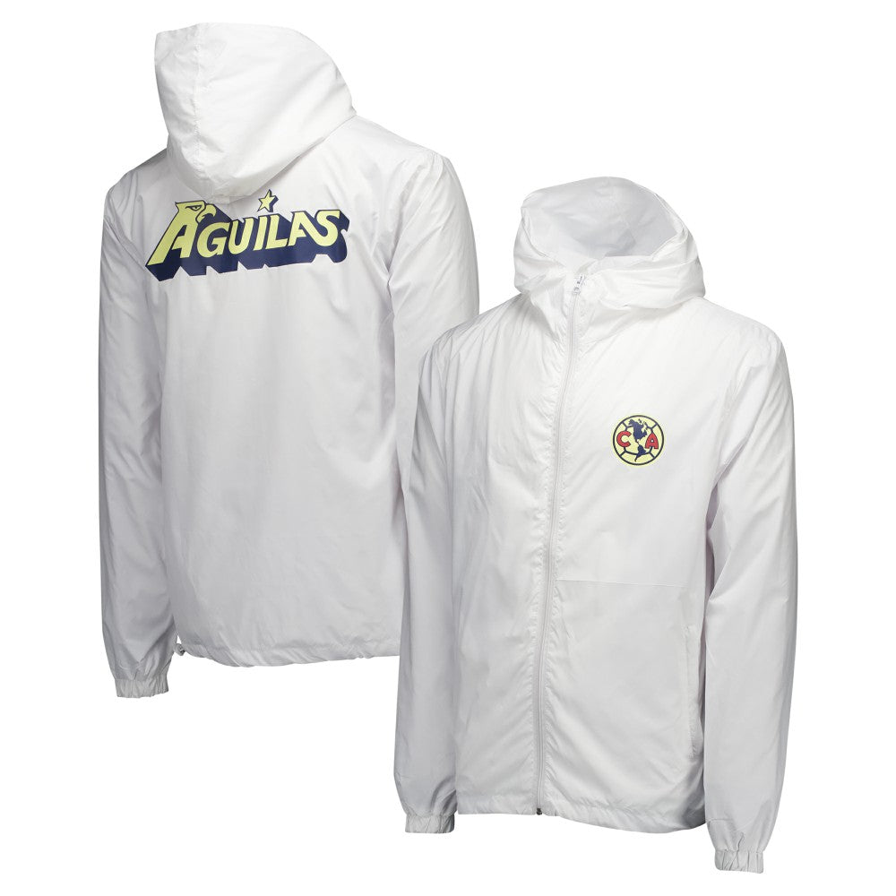 Club America Home Match Hoodie Full-Zip Windbreaker Jacket - White cheap