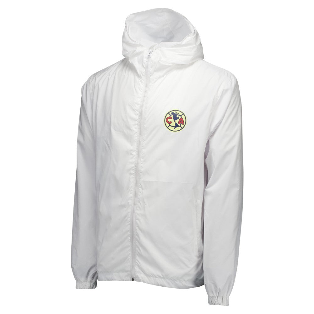 Club America Home Match Hoodie Full-Zip Windbreaker Jacket - White cheap