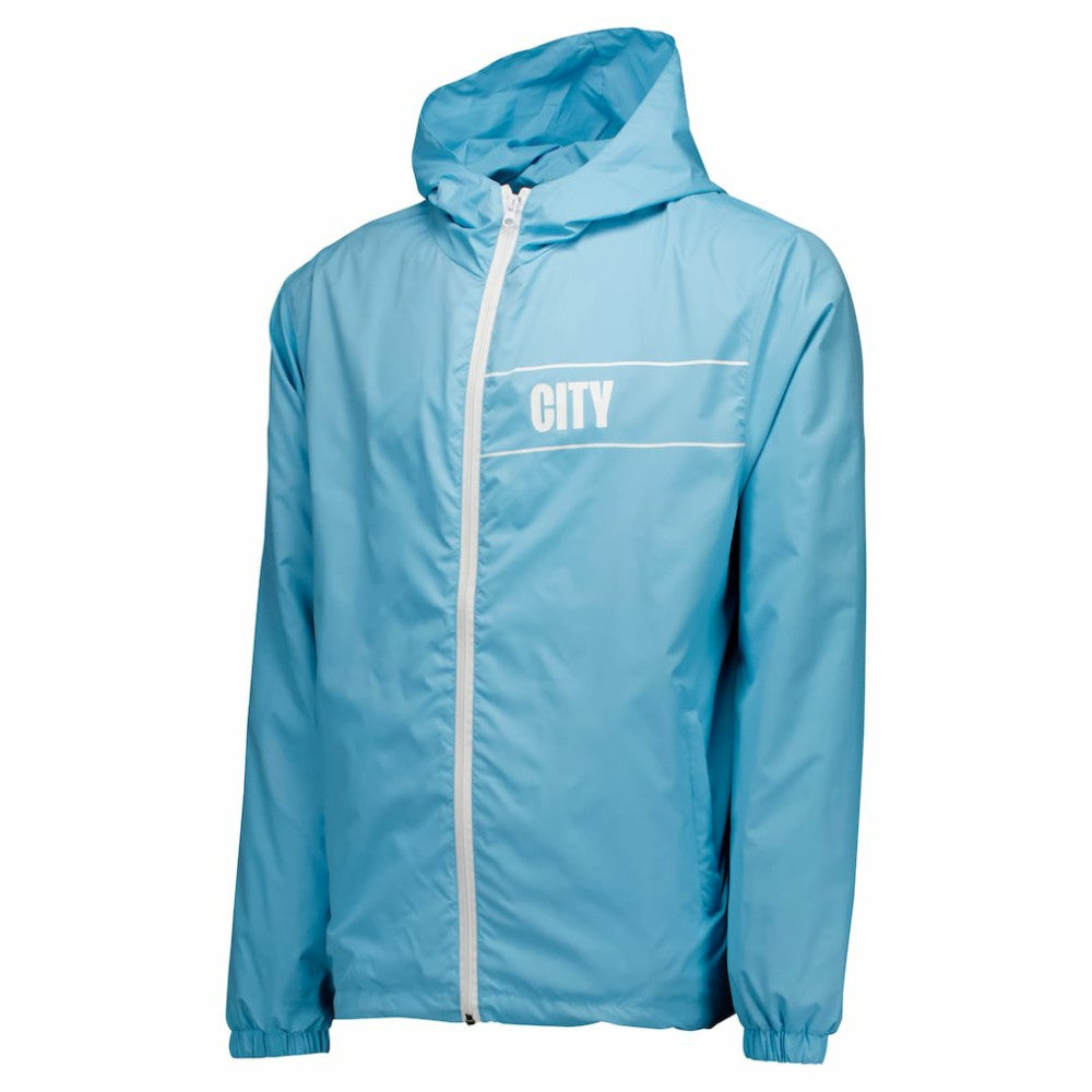 Manchester City Home Match Hoodie Full-Zip Windbreaker Jacket - Light Blue for sale