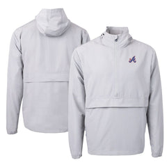 Atlanta Braves Cutter & Buck City Connect Charter Eco Recycled Half-Zip Anorak Jacket - Gray
