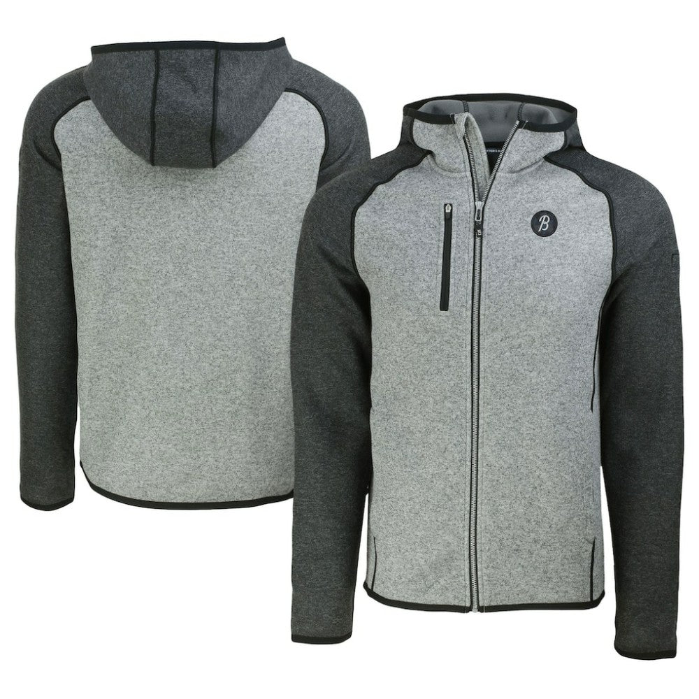 Baltimore Orioles Cutter & Buck City Connect Mainsail Full-Zip Hoodie - Heather Gray/Heather Charcoal