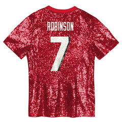 Bijan Robinson Atlanta Falcons Girls Youth Sequin V-Neck Fashion Jersey - Red for sale