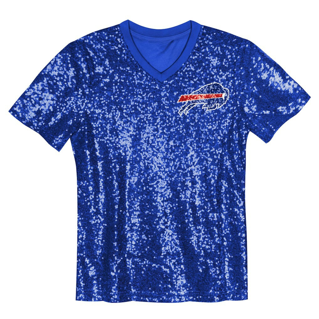 Josh Allen Buffalo Bills Girls Youth Sequin V-Neck Fashion Jersey - Royal on sale