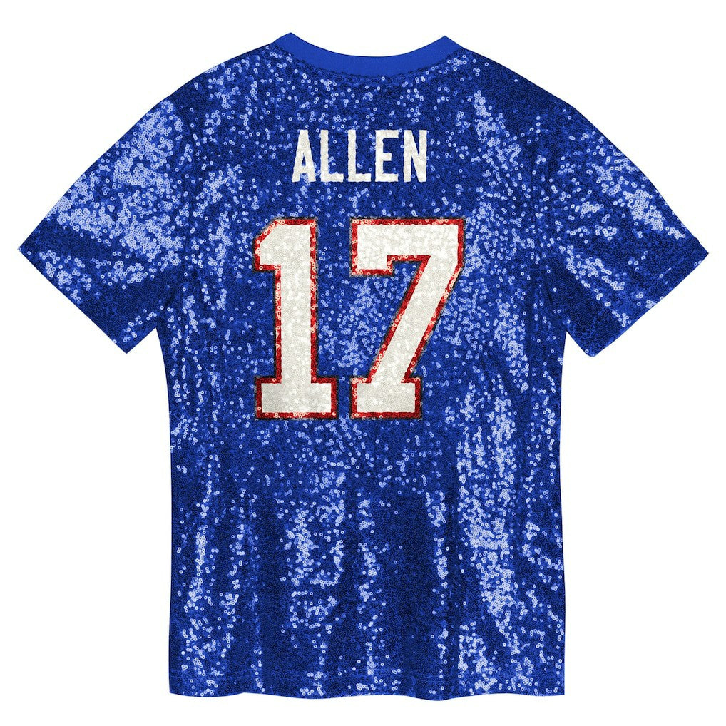Josh Allen Buffalo Bills Girls Youth Sequin V-Neck Fashion Jersey - Royal on sale