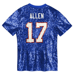 Josh Allen Buffalo Bills Girls Youth Sequin V-Neck Fashion Jersey - Royal on sale