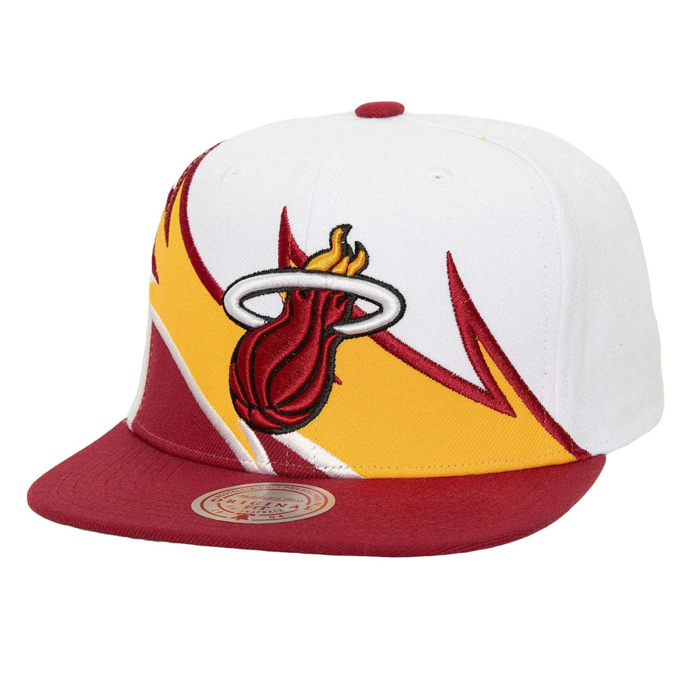 Miami Heat Waverunner Snapback Hat - White/Red | Mitchell & Ness cheap