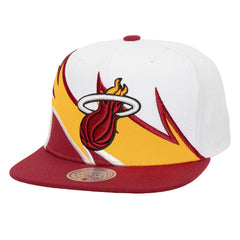 Miami Heat Waverunner Snapback Hat - White/Red | Mitchell & Ness cheap