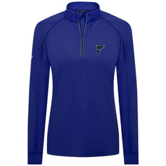 St. Louis Blues Levelwear Women's Kinetic Insignia Core Quarter-Zip Pullover Top Blue