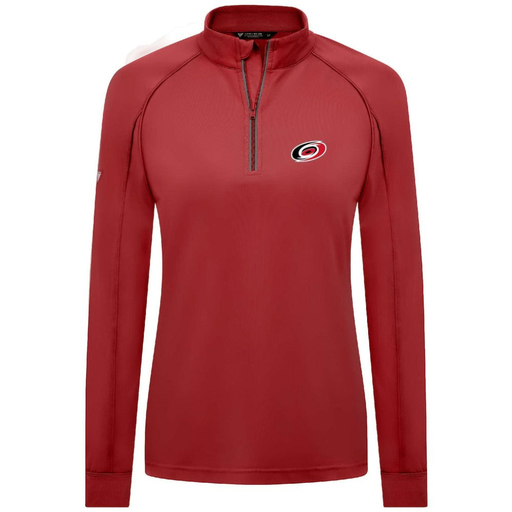 Carolina Hurricanes Levelwear Women's Kinetic Insignia Core Quarter-Zip Pullover Top Red