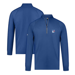 New York Rangers Levelwear Theory Insignia Core Quarter-Zip Pullover Top Blue