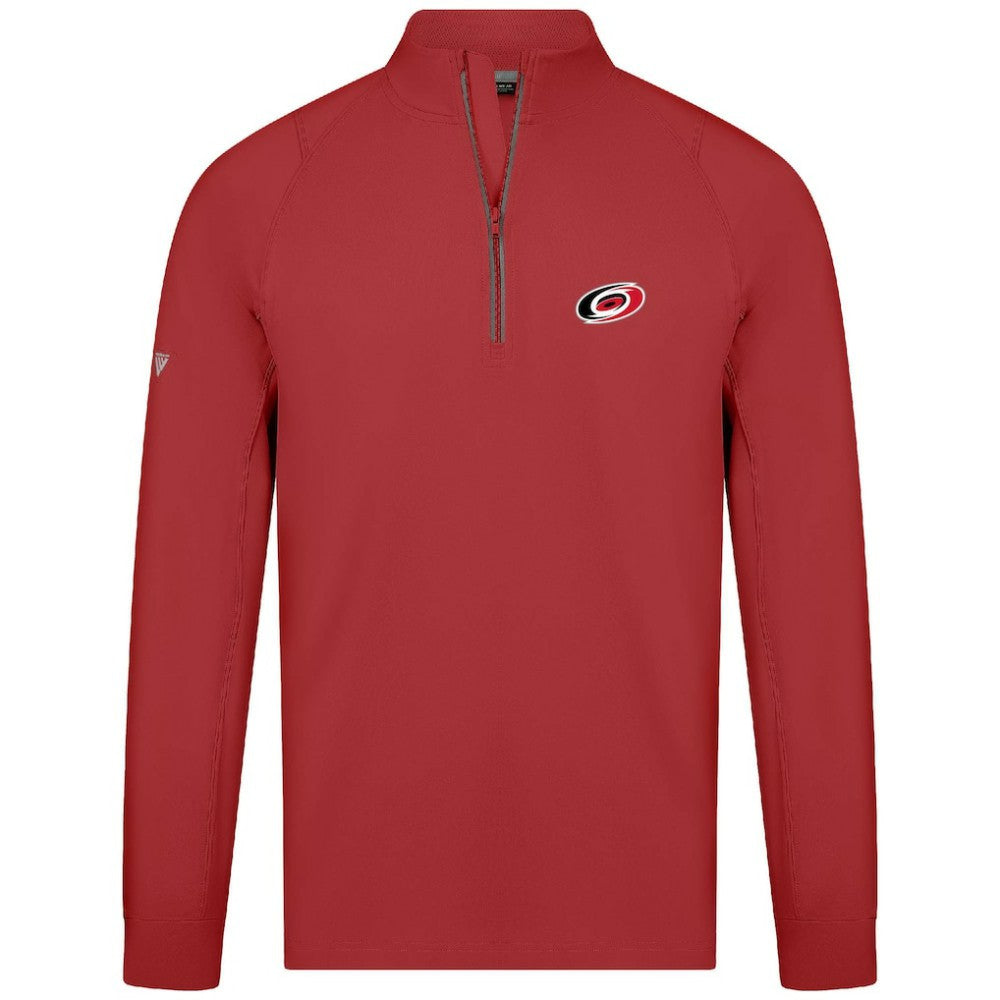 Carolina Hurricanes Levelwear Theory Insignia Core Quarter-Zip Pullover Top Red