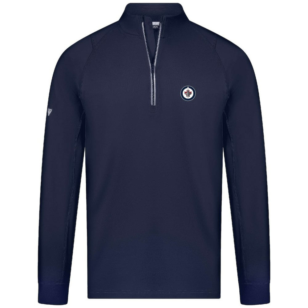 Winnipeg Jets Levelwear Theory Insignia Core Quarter-Zip Pullover Top Navy