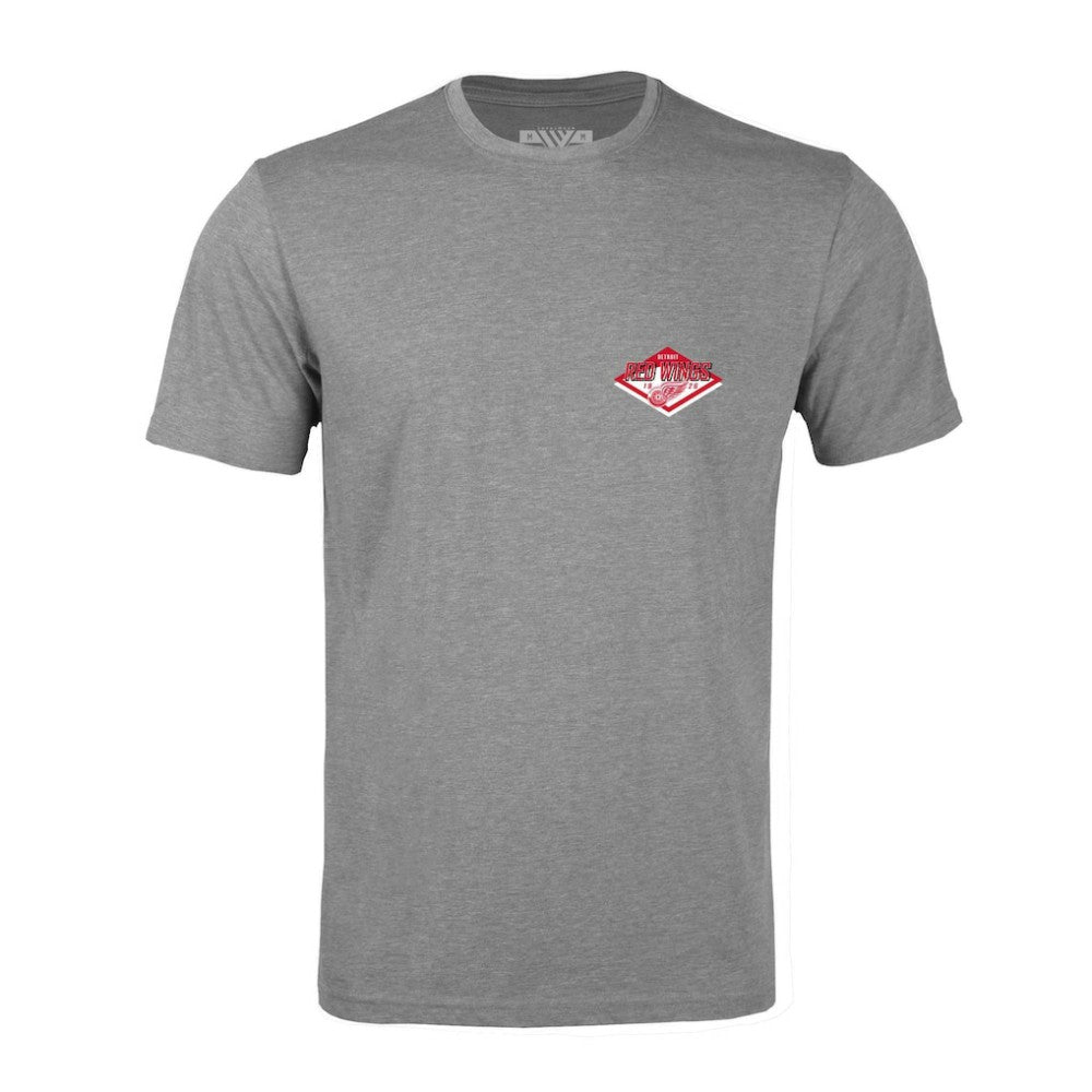 Detroit Red Wings Levelwear Richmond Club Patch 2.0 T-Shirt Heather Gray