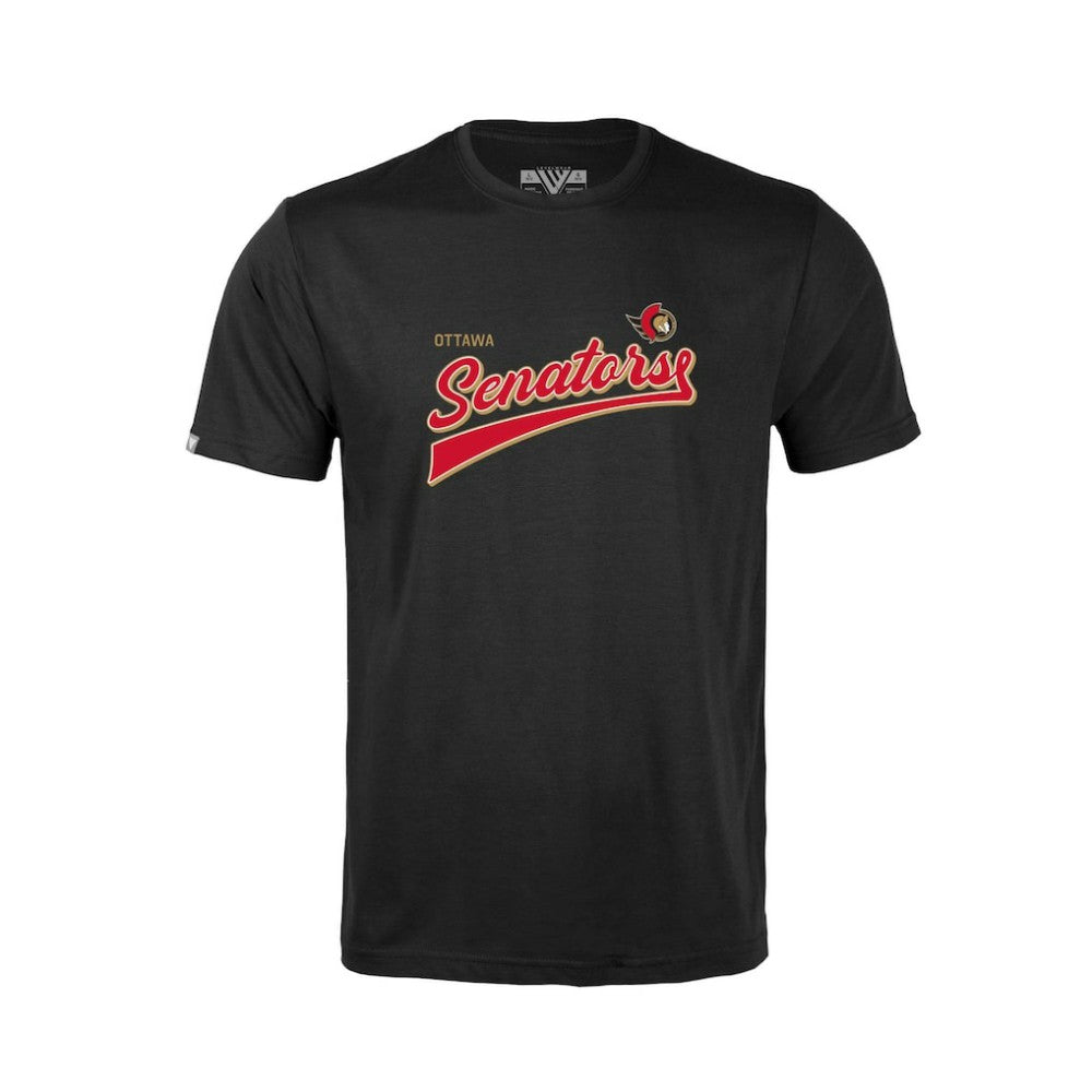 Ottawa Senators Levelwear Youth Little Richmond Retro Script T-Shirt Black