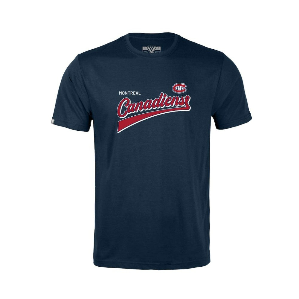 Montreal Canadiens Levelwear Youth Little Richmond Retro Script T-Shirt Navy