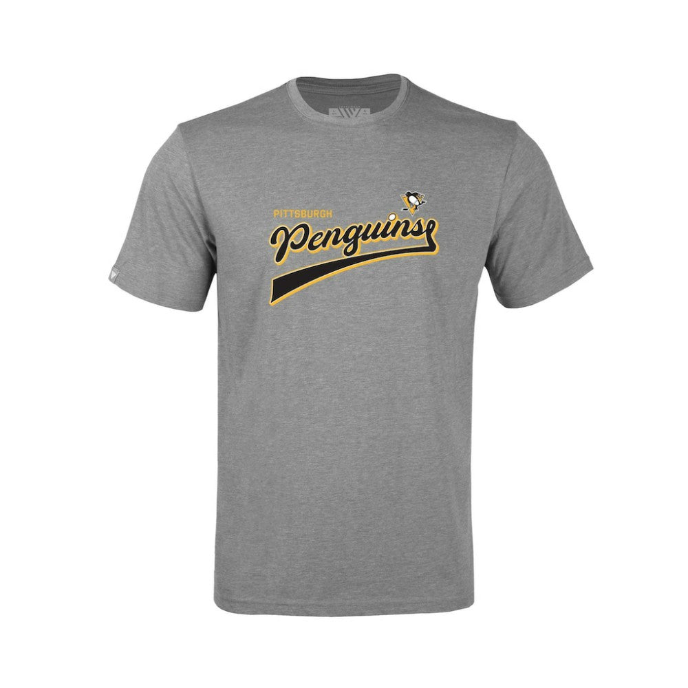 Pittsburgh Penguins Levelwear Youth Little Richmond Retro Script T-Shirt Heather Gray