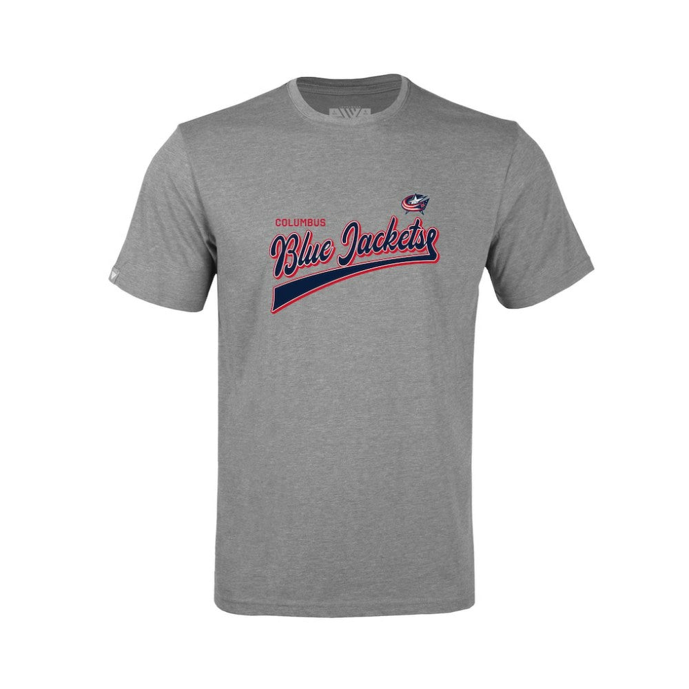 Columbus Blue Jackets Levelwear Youth Little Richmond Retro Script T-Shirt Heather Gray
