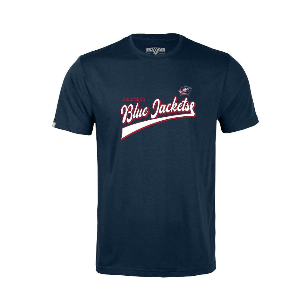 Columbus Blue Jackets Levelwear Youth Little Richmond Retro Script T-Shirt Navy