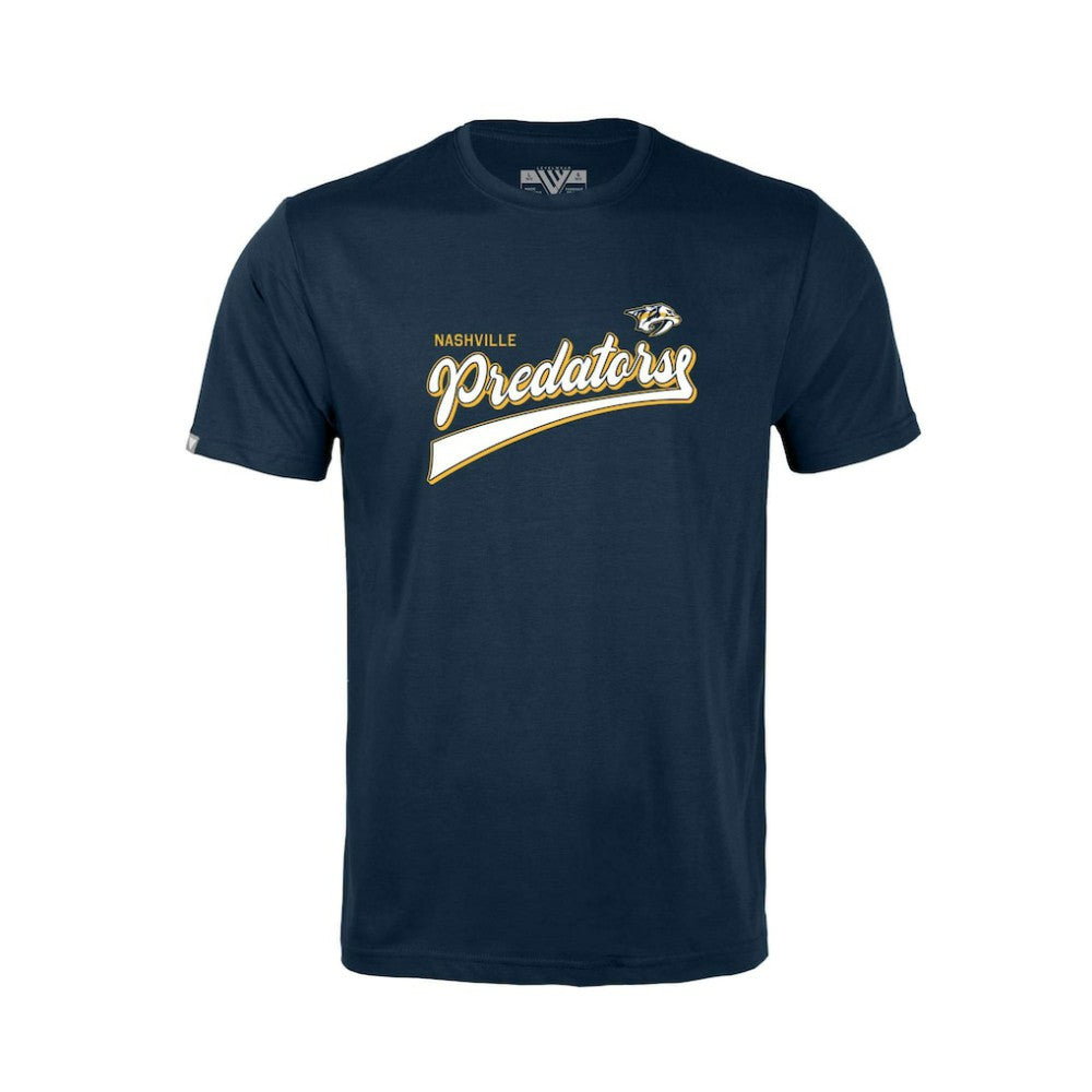 Nashville Predators Levelwear Youth Little Richmond Retro Script T-Shirt Navy