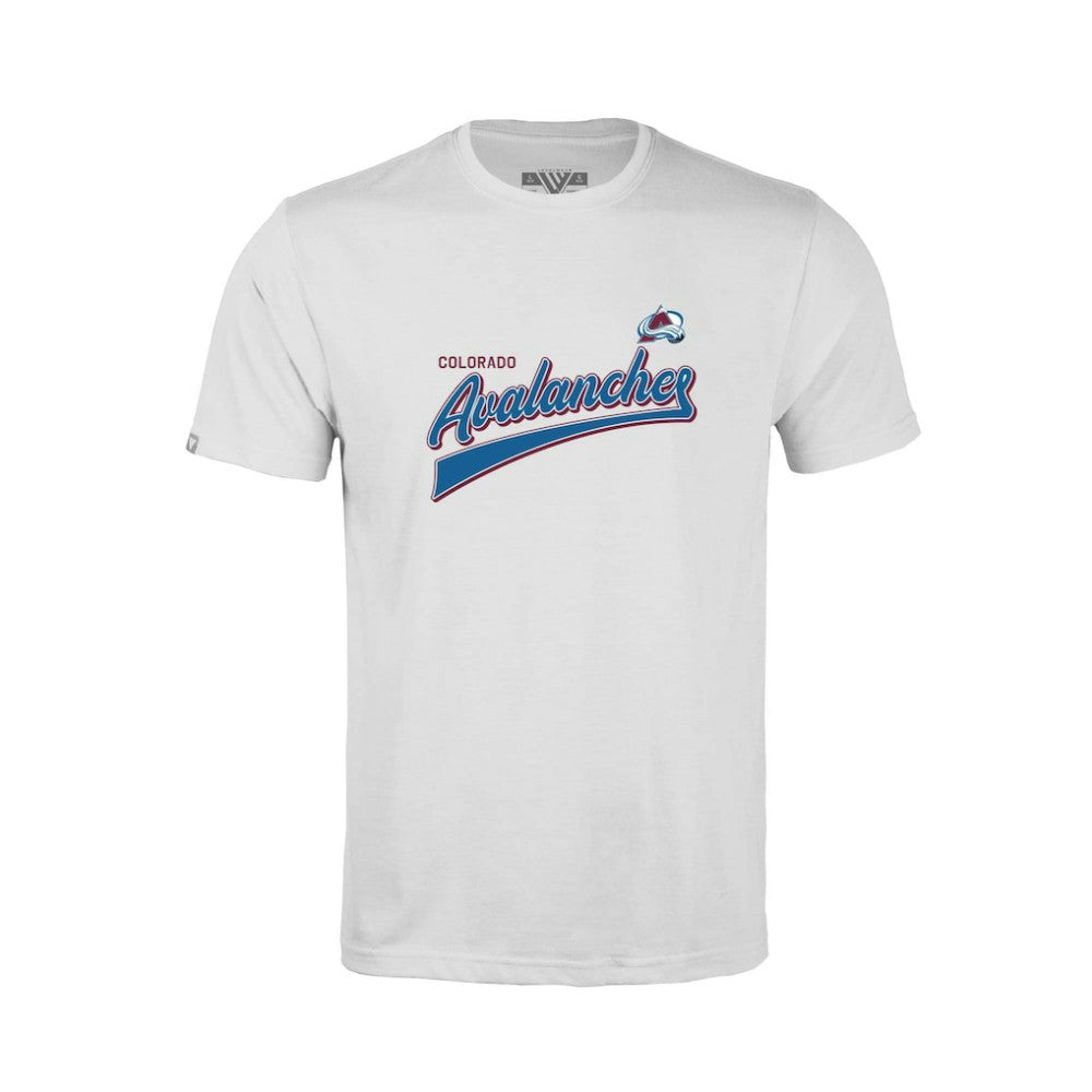 Colorado Avalanche Levelwear Youth Little Richmond Retro Script T-Shirt White
