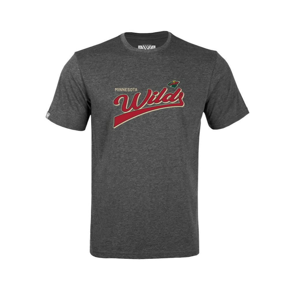 Minnesota Wild Levelwear Youth Little Richmond Retro Script T-Shirt Charcoal