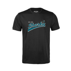 San Jose Sharks Levelwear Youth Little Richmond Retro Script T-Shirt Black