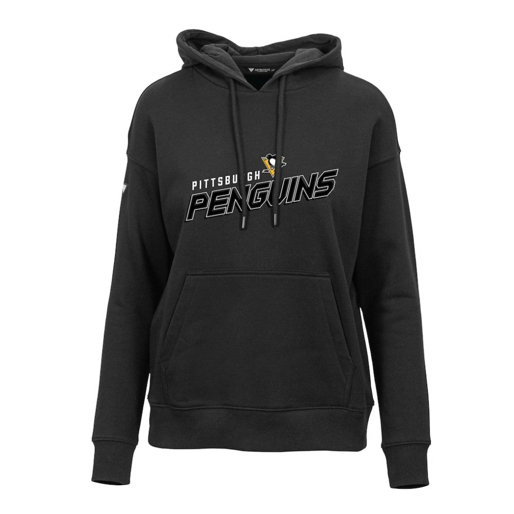 Pittsburgh Penguins Levelwear Women's Adorn Premier 2.0 Fleece Pullover Hoodie Black