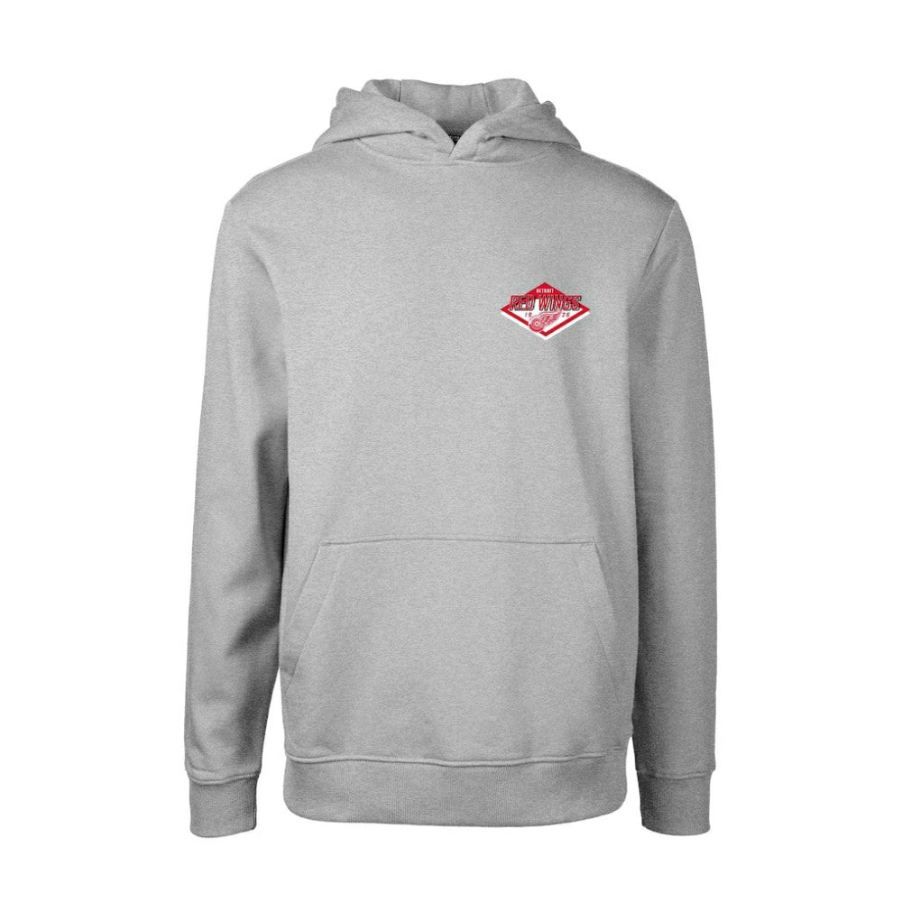 Detroit Red Wings Levelwear Youth Podium Club Patch 2.0 Fleece Pullover Hoodie Gray