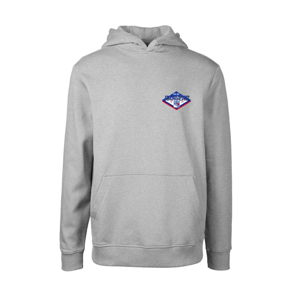 New York Rangers Levelwear Youth Podium Club Patch 2.0 Fleece Pullover Hoodie Gray