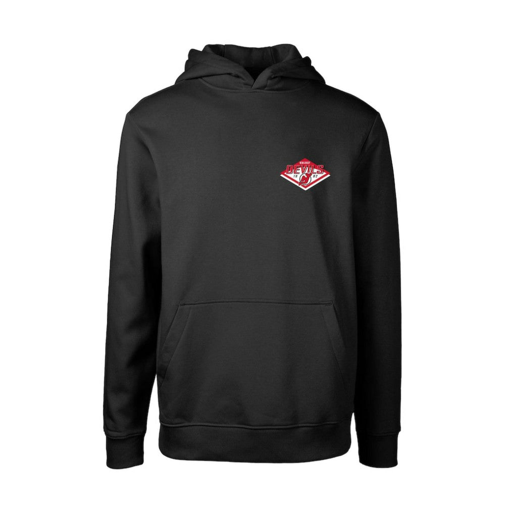 New Jersey Devils Levelwear Youth Podium Club Patch 2.0 Fleece Pullover Hoodie Black