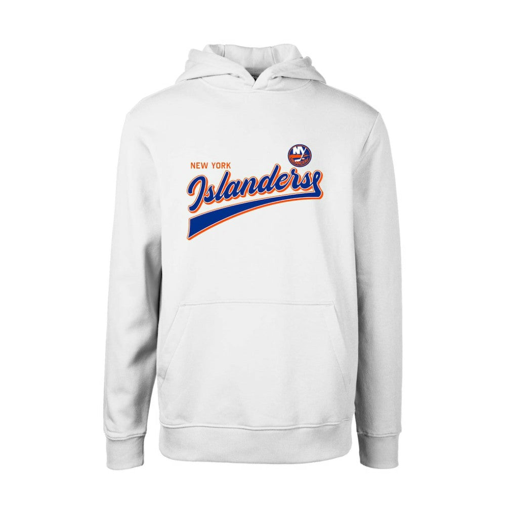 New York Islanders Levelwear Youth Podium Retro Script Fleece Pullover Hoodie White
