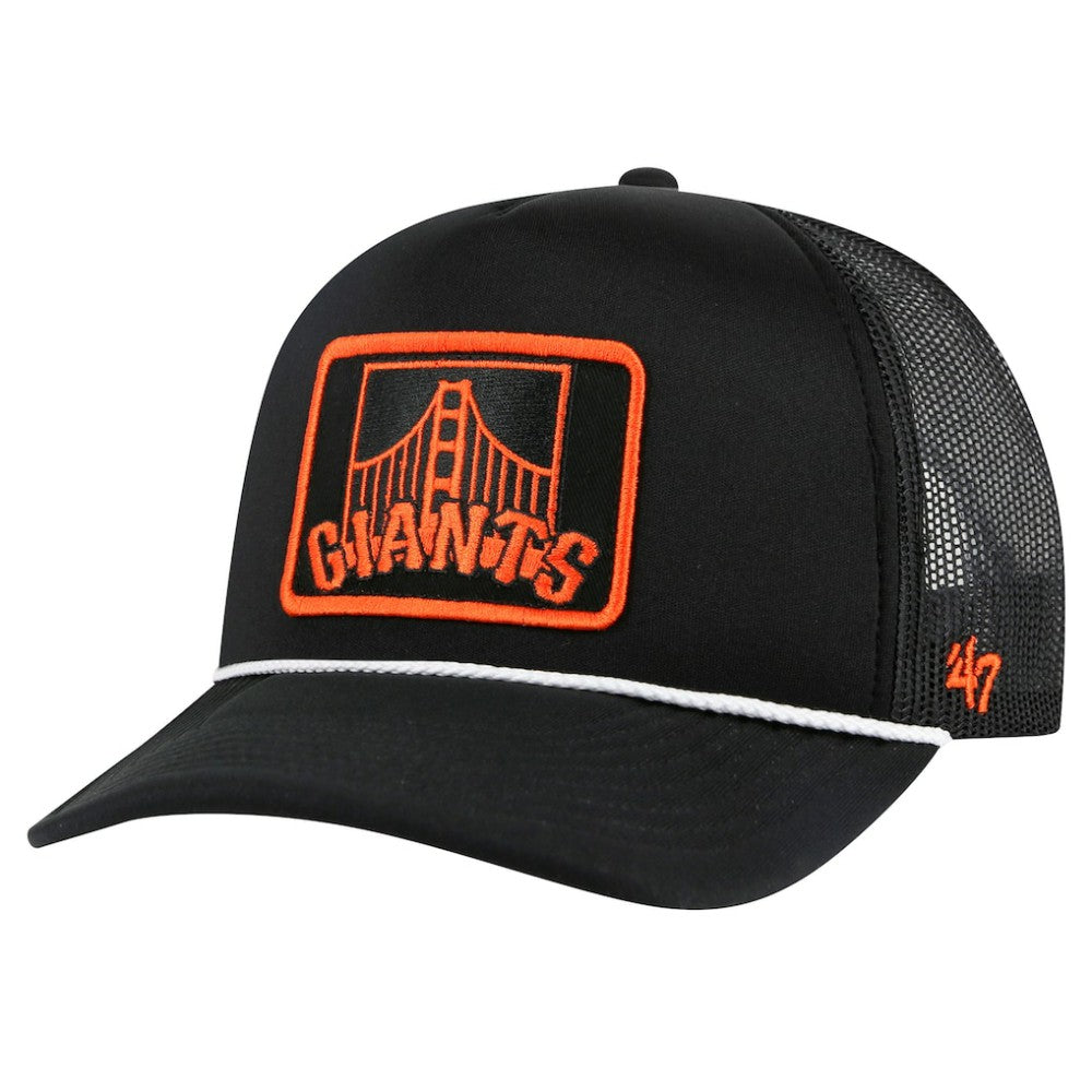 San Francisco Giants Local Patch Foam Front Trucker Adjustable Hat - Black | 47 brand