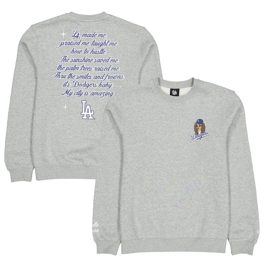 Women's Bella Dona x Los Angeles Dodgers Pullover Sweatshirt - Gray | New Era