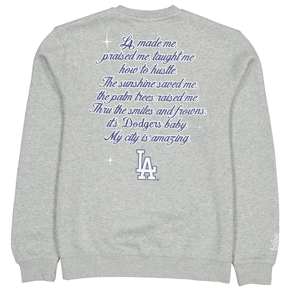 Women's Bella Dona x Los Angeles Dodgers Pullover Sweatshirt - Gray | New Era
