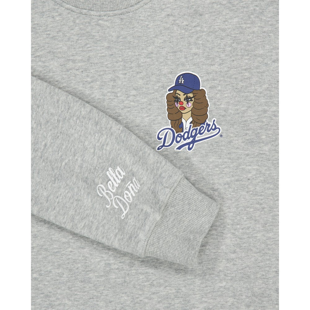 Women's Bella Dona x Los Angeles Dodgers Pullover Sweatshirt - Gray | New Era