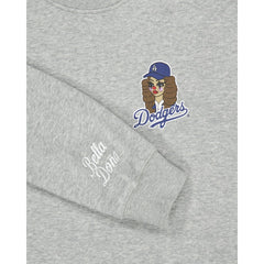 Women's Bella Dona x Los Angeles Dodgers Pullover Sweatshirt - Gray | New Era