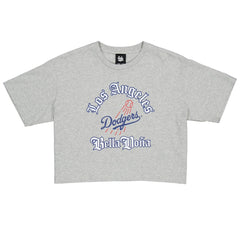 Women's Bella Dona x Los Angeles Dodgers Boxy Crop T-Shirt - Gray | New Era